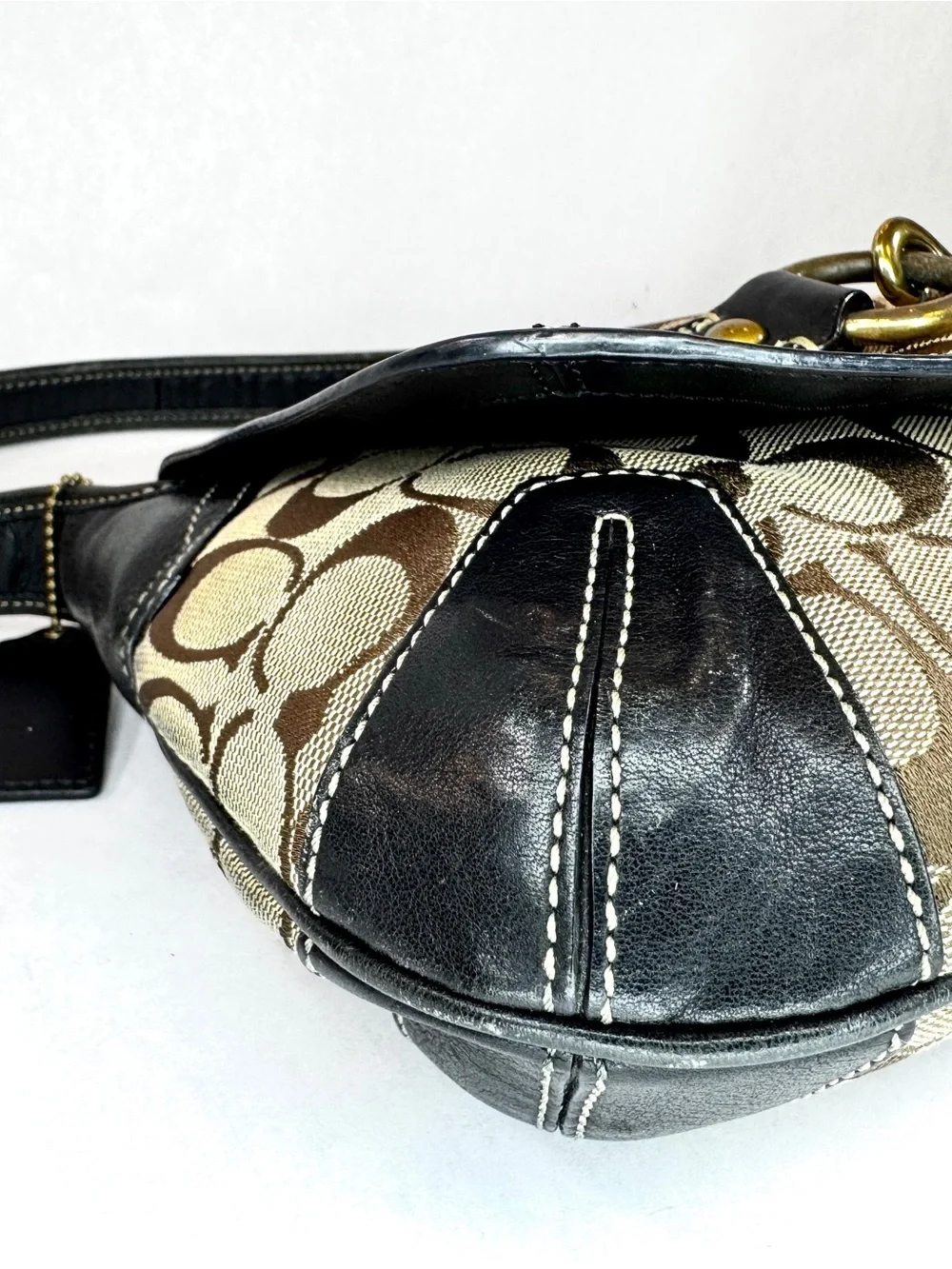 AUTHENTIC 2007 Y2K Coach Ergo Signature Belted Flap Shoulder Bag 11277 - Picture 10 of 16